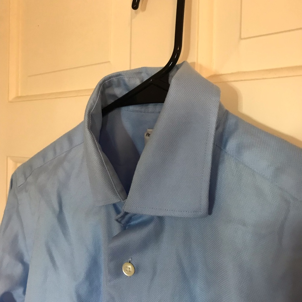Pronto Uomo Button Down Slim 14.5 blue shirt